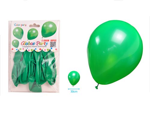 BALLON GROEN 30CM 10ST