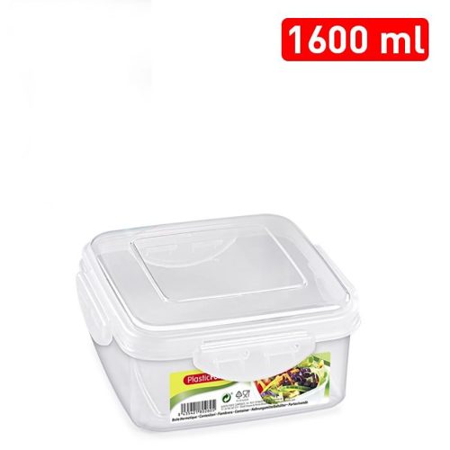 Vershoudbak vierkant met klik deksel 1600ml OPBERGTROMMEL CLICK VIERKANT 1,6 L