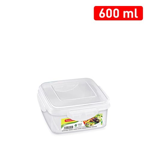 Vershoudbak vierkant met klik deksel 600ml OPBERGTROMMEL CLICK VIERKANT 600 ML