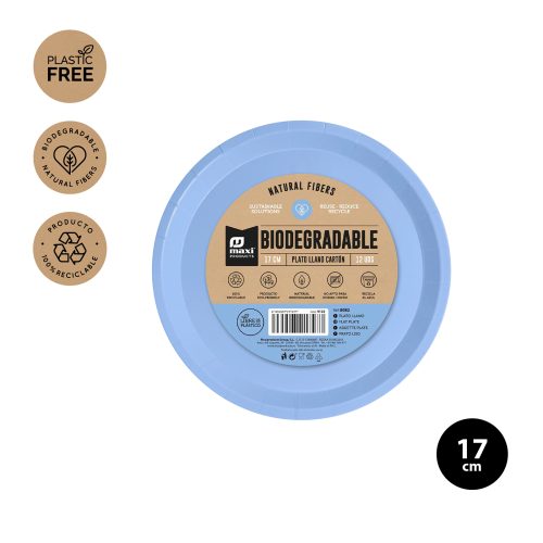 Rond Afbreekbaar Plat Bord pastelblauw Ø17cm Papier 12 st