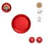 Rond plat bord ROOD 18cm 12st METALLIC