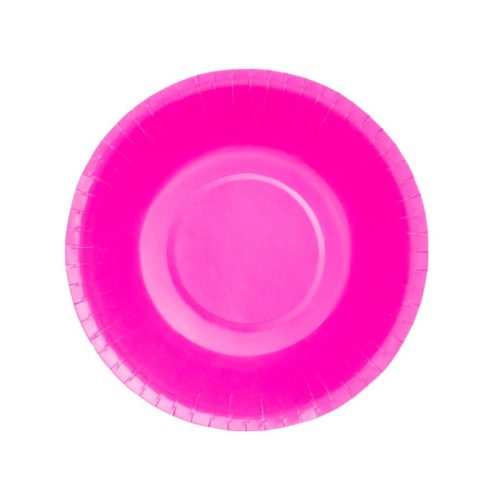 Kartonnen schalen fuchsia rond 350ml (6st) Rond Kom ROZE 350cc Papier 6 st AFBREEKBAAR