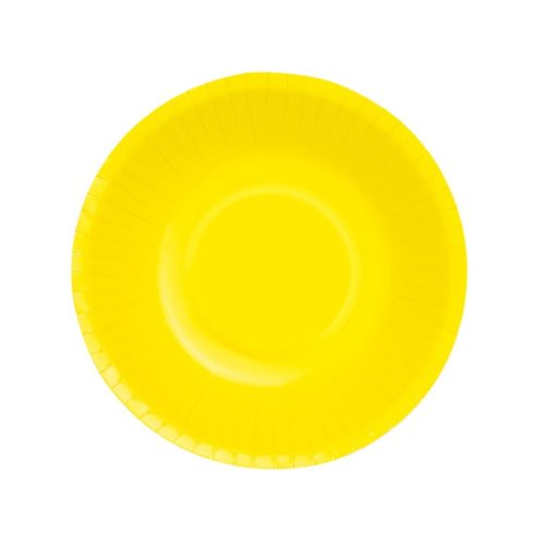 Kartonnen schalen geel rond 350ml (6st) Rond Kom L.GEEL 350cc Papier 6 st AFBREEKBAAR