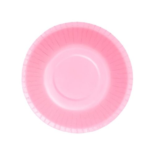 Kartonnen schalen roze rond 350ml (6st) Rond Kom L.ROZE 350cc Papier 6 st AFBREEKBAAR