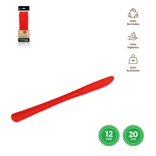 Mes ROOD 20cm premium herbruikbaar 12st