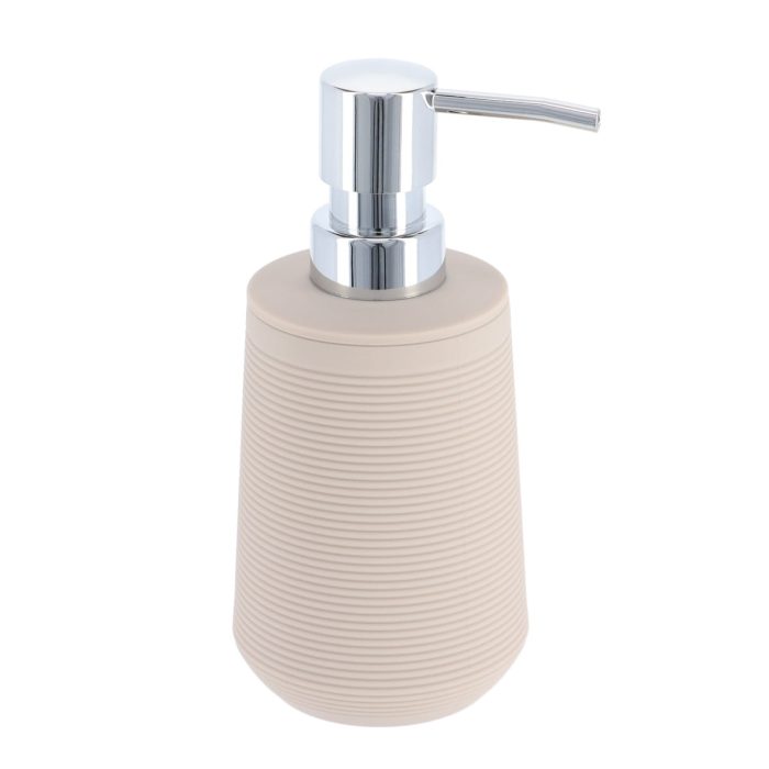 RUBBER AND ABS TUMBLER WITH STRIPES 270 ML - TAUPE