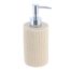 POLYRESIN SOAP DISPENSER WITH STRIPES 310 ML - NATURAL