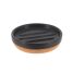 ROND CORK AND DOLOMITE SOAP DISH - BLACK/CORK