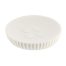 ROUND POLYRESIN SOAP DISH WITH STRIPES - WHITE