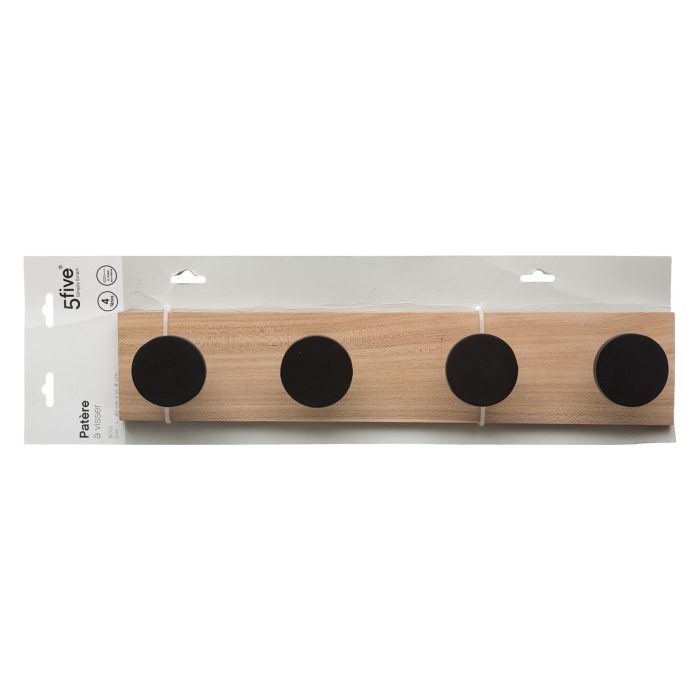 4 WOOD HOOKS BLACK