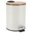 METAL DUSTBIN SOFT CLOSE 2,5L - WHITE / BAMBOO