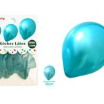 BALLON appelblauw/zeegroen 30CM 10ST