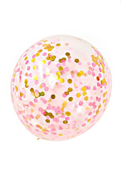 BALLON CONFETTIVULL ROZE 35CM 3ST