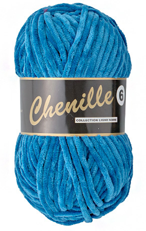 Breigaren chenille helder blauw 100g