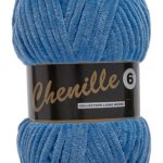 Breigaren chenille jeansblauw 100g