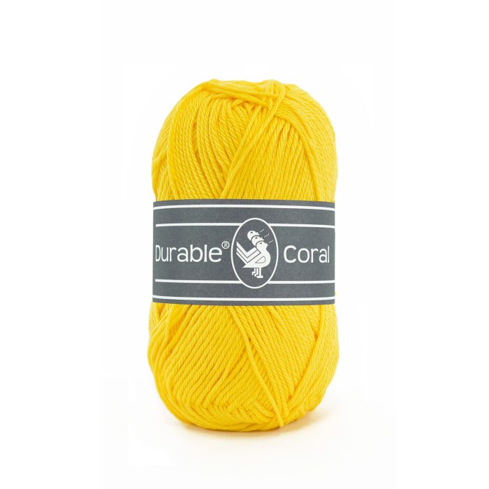 Durable breigaren katoen Coral Helder geel 50g