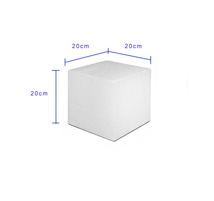 Piepschuim kubus wit 20*20*20cm