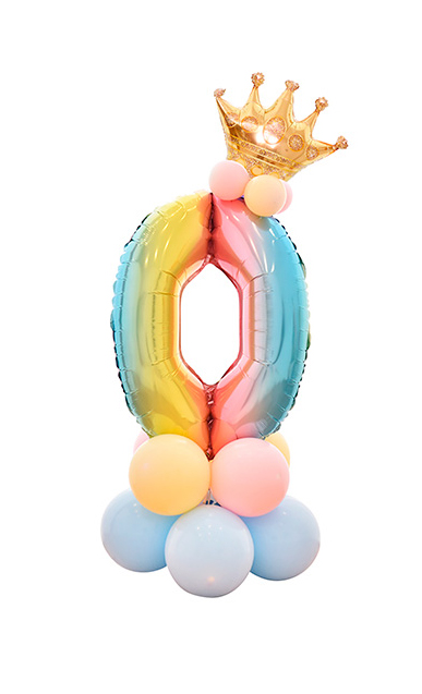 Ballonnenset regenboog 16-delig Cijfer 0