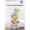 Ballonnenset regenboog 16-delig Cijfer 2