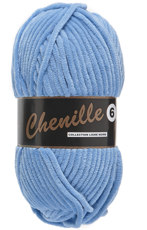 Breigaren chenille blauw 100g