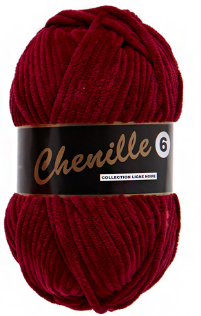 Breigaren chenille bordeauxrood 100g