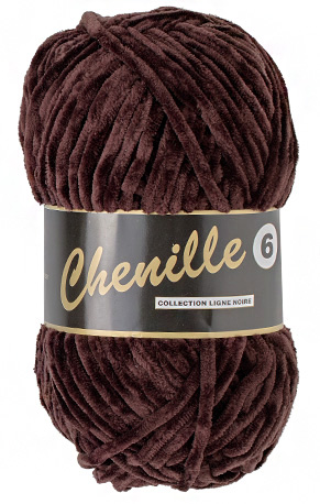 Breigaren chenille bruin 100g