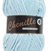 Breigaren chenille lichtblauw 100g