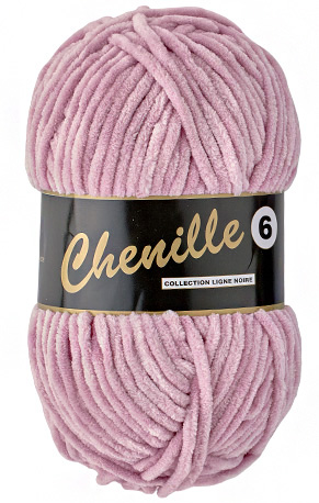 Breigaren chenille lichtroze 100g