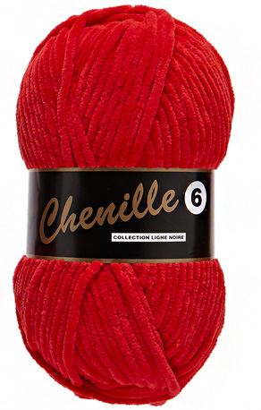 Breigaren chenille rood 100g