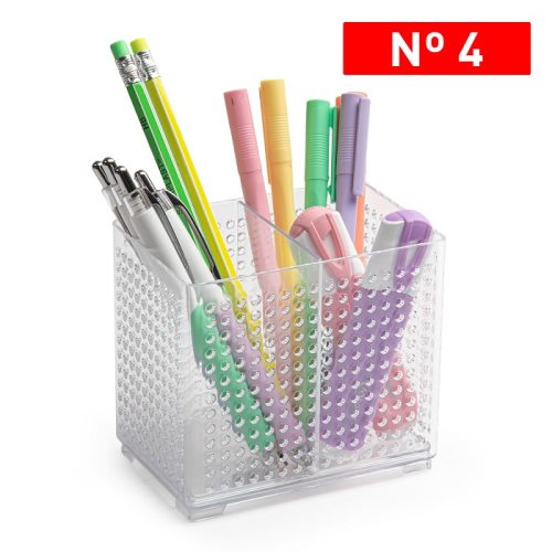 Bureau organizer transparant met verdeler 8x12x10,5cm