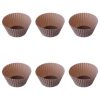 Cakevormpjes siliconen roze/taupe 6st
