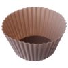Cakevormpjes siliconen roze/taupe 6st