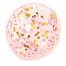 Confetti ballonnen 35cm met lichtroze-witte-gouden confetti 3st