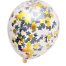 Confetti ballonnen 35cm met zwarte en gouden sterren confetti 3st