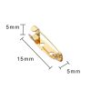 Corsage speld goud 15*5mm 28st