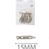 Corsage speld zilver 15*5mm 28st
