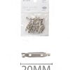 Corsage speld zilver 20*5mm 25st