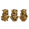 Decoratief aapje "horen" polyresin goud