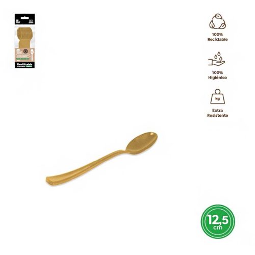 Dessertlepel soja goud 12,5cm 12st