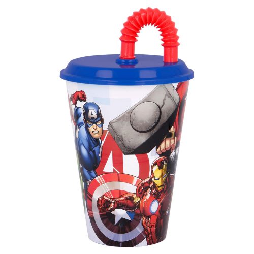 Drinkbeker met rietje Avengers 430ml