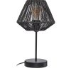 Gevlochten schemerlamp “Jily” zwart H34cm