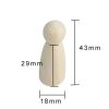 Houten poppetjes vrouwelijk 43mm