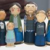 Houten poppetjes vrouwelijk 43mm