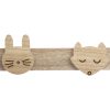 Houten wandkapstok dieren 4-haken