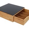Koffie capsulehouder lade bamboe zwart