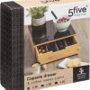Koffie capsulehouder lade bamboe zwart