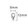 Kreeftsluiting zilver 12mm 12st