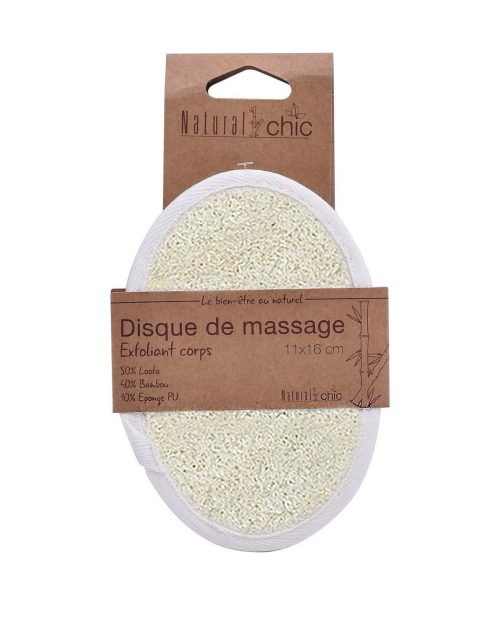 Massagehandschoen loofah-bamboe crème (Maat S)