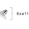 Oorbelsluitingen zilver metaal-kunststof 6*ø11,5mm