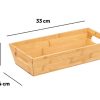 Opbergbak bamboe met handvat 33x14cm